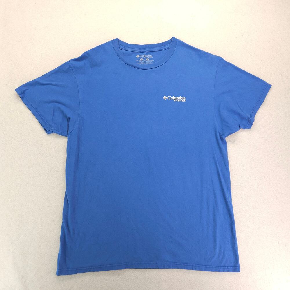 Columbia Short Sleeve Crew Neck Graphic T Shirt Mens Size Large L Blue - Picture 4 of 9